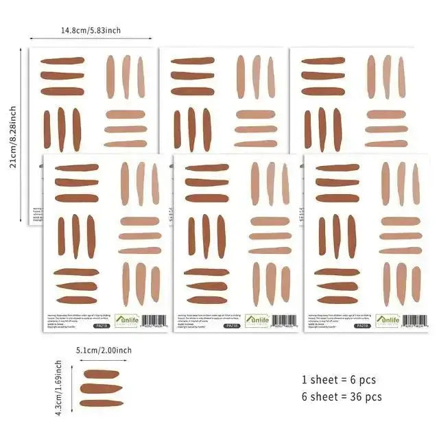 Abstract Lines Wall Stickers - Modern Earth Tone Decor - Easy do Wall do