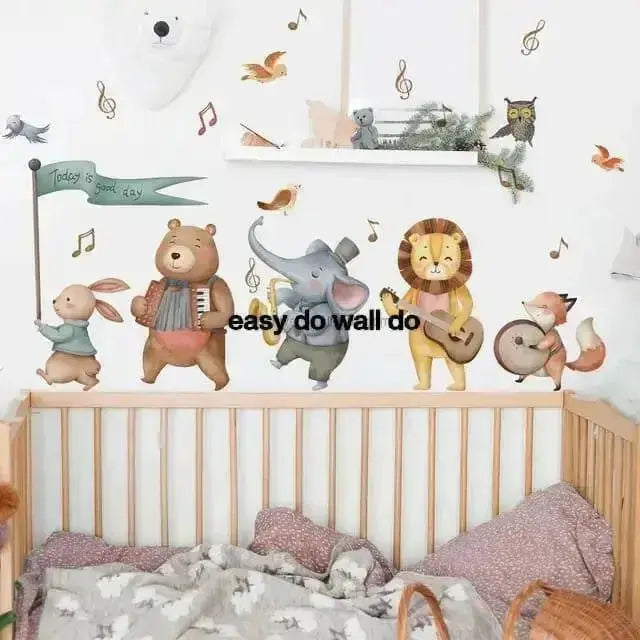 Adorable Animal Band Wallpaper Stickers for Kids - Easy do Wall do