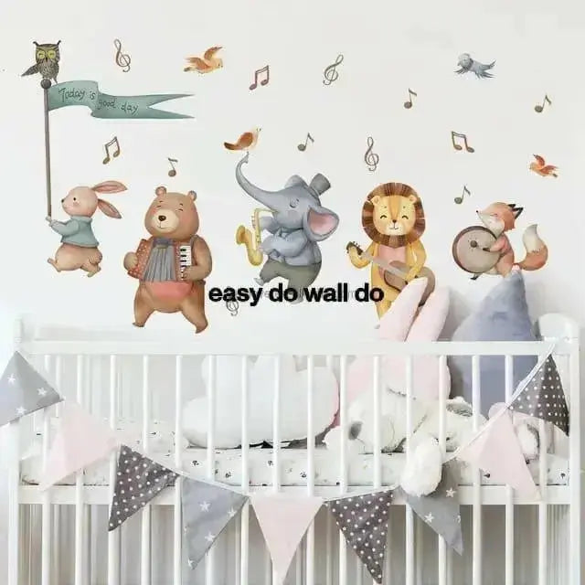 Adorable Animal Band Wallpaper Stickers for Kids - Easy do Wall do