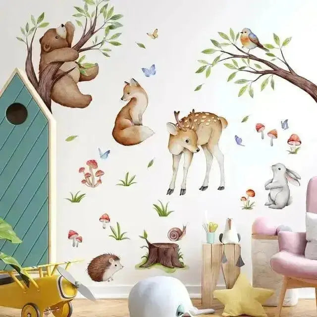Adorable Baby Safari Animal Wall Stickers for Kids' Rooms - Easy do Wall do