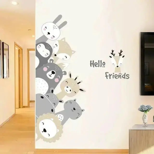 Adorable Woodland Friends Wallpaper Stickers - Whimsical Nature Decor - Easy do Wall do