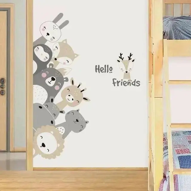 Adorable Woodland Friends Wallpaper Stickers - Whimsical Nature Decor - Easy do Wall do