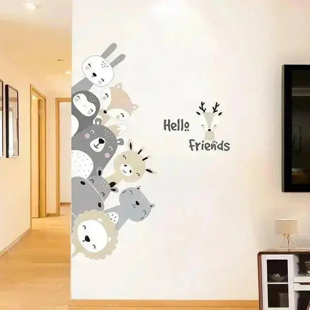 Adorable Woodland Friends Wallpaper Stickers - Whimsical Nature Decor - Easy do Wall do