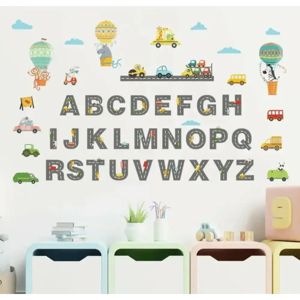 Alphabet and Transportation Wall Stickers - Fun and Educational Decor - Easy do Wall do