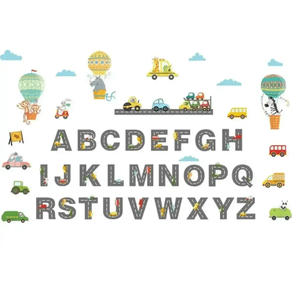 Alphabet and Transportation Wall Stickers - Fun and Educational Decor - Easy do Wall do