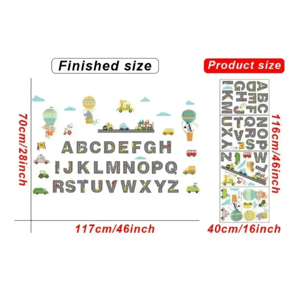 Alphabet and Transportation Wall Stickers - Fun and Educational Decor - Easy do Wall do