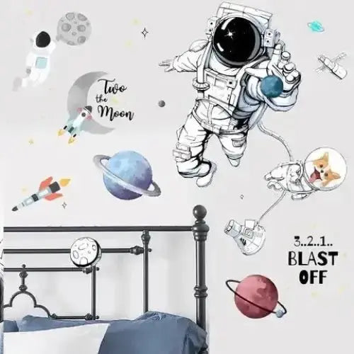 Astronaut and Space Dog Wall Stickers for Kids' Rooms - Easy do Wall do
