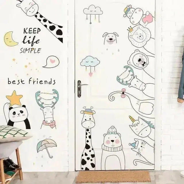 Best Friends Animal Wall Stickers for Kids - Easy do Wall do