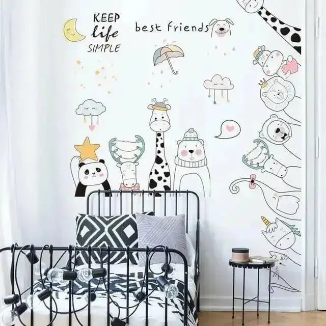 Best Friends Animal Wall Stickers for Kids - Easy do Wall do