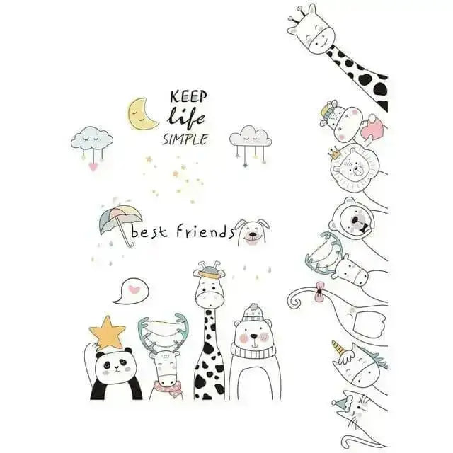 Best Friends Animal Wall Stickers for Kids - Easy do Wall do