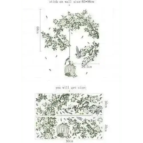 Blooming Birdcage Wallpaper Stickers for Elegant Decor - Easy do Wall do