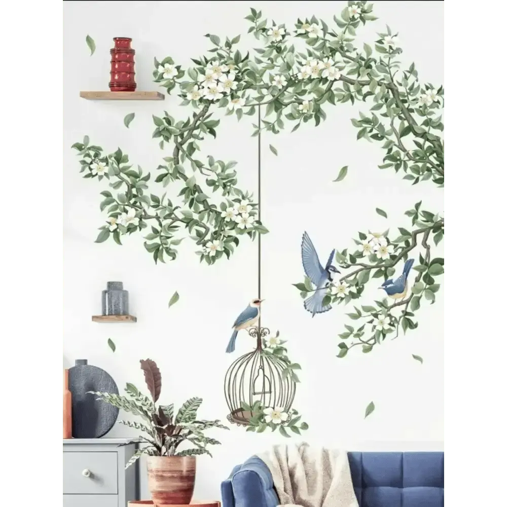 Blooming Birdcage Wallpaper Stickers for Elegant Decor - Easy do Wall do