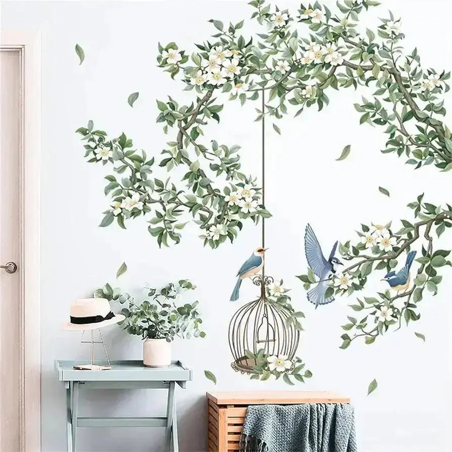 Blooming Birdcage Wallpaper Stickers for Elegant Decor - Easy do Wall do