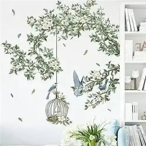 Blooming Birdcage Wallpaper Stickers for Elegant Decor - Easy do Wall do