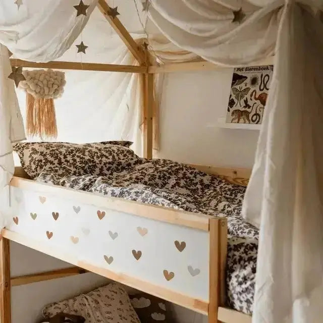Boho Heart Wall Decals - Neutral Pink Brown Nursery Decor - Easy do Wall do