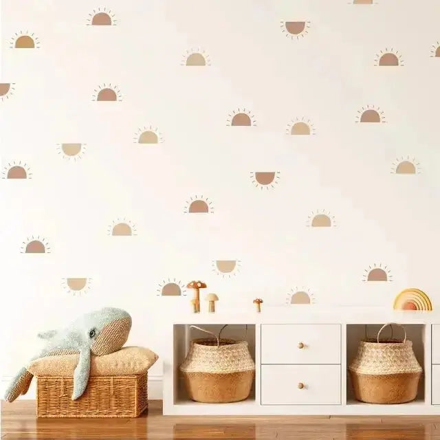 Boho Sun Wall Stickers - Modern Neutral Room Decor - Easy do Wall do