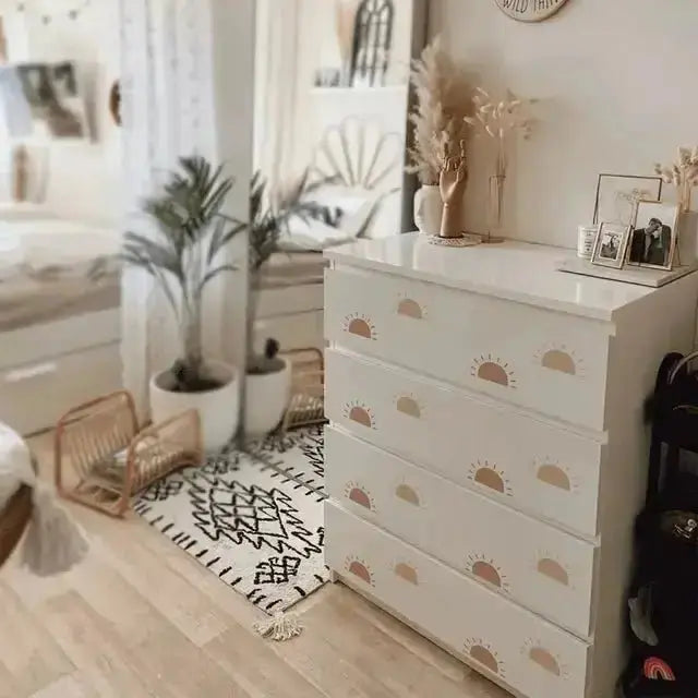 Boho Sun Wall Stickers - Modern Neutral Room Decor - Easy do Wall do