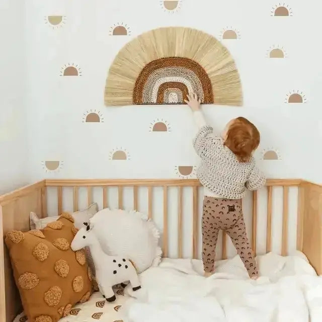Boho Sun Wall Stickers - Modern Neutral Room Decor - Easy do Wall do