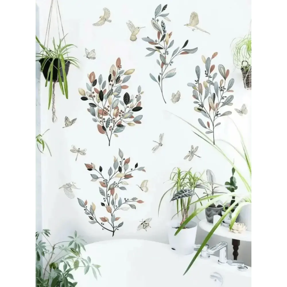 Botanical Branch Wallpaper Sticker Set for Natural Decor - Easy do Wall do