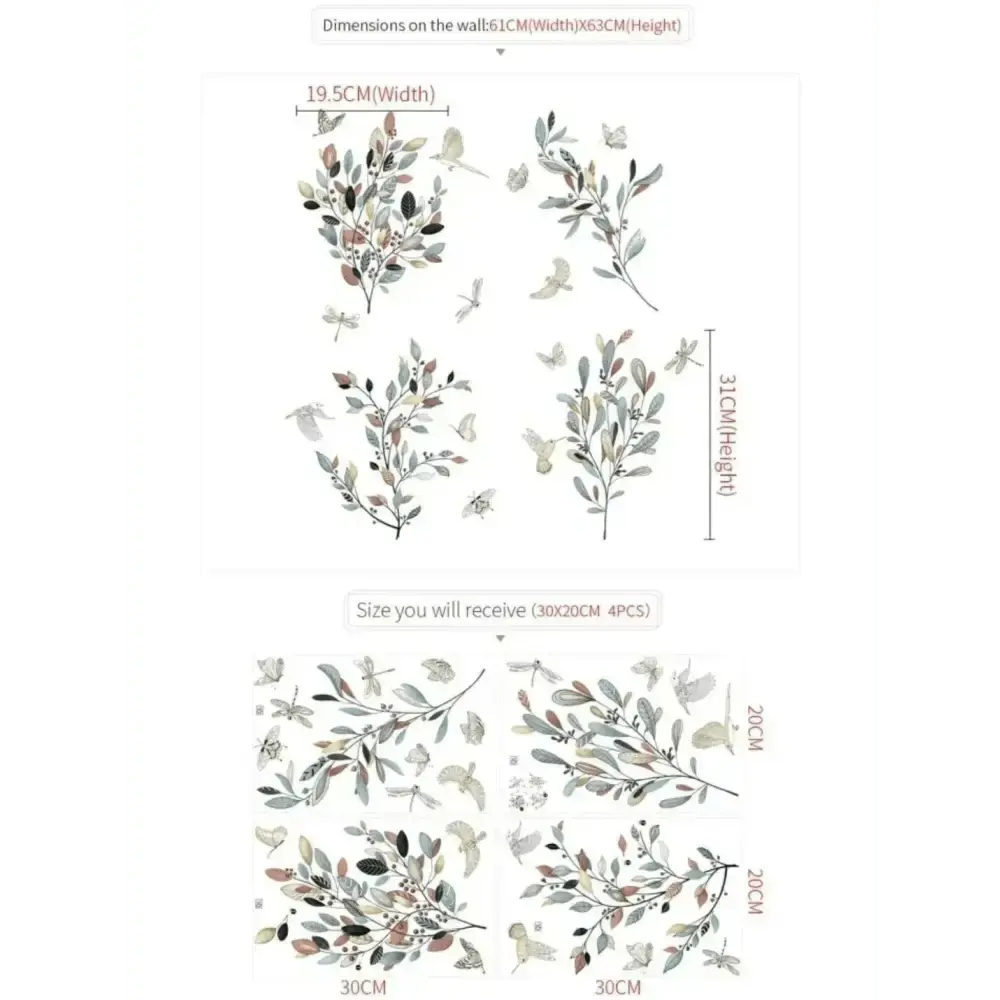 Botanical Branch Wallpaper Sticker Set for Natural Decor - Easy do Wall do