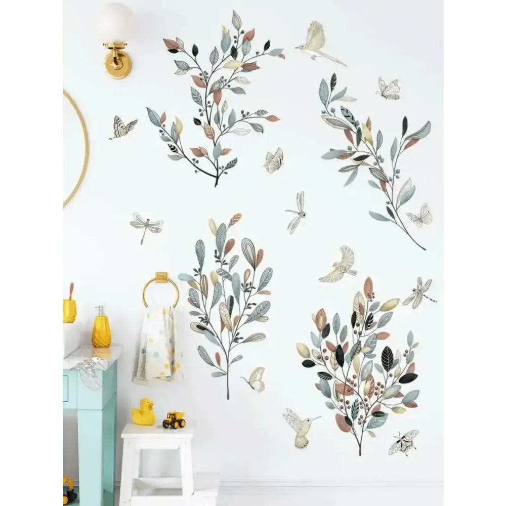 Botanical Branch Wallpaper Sticker Set for Natural Decor - Easy do Wall do