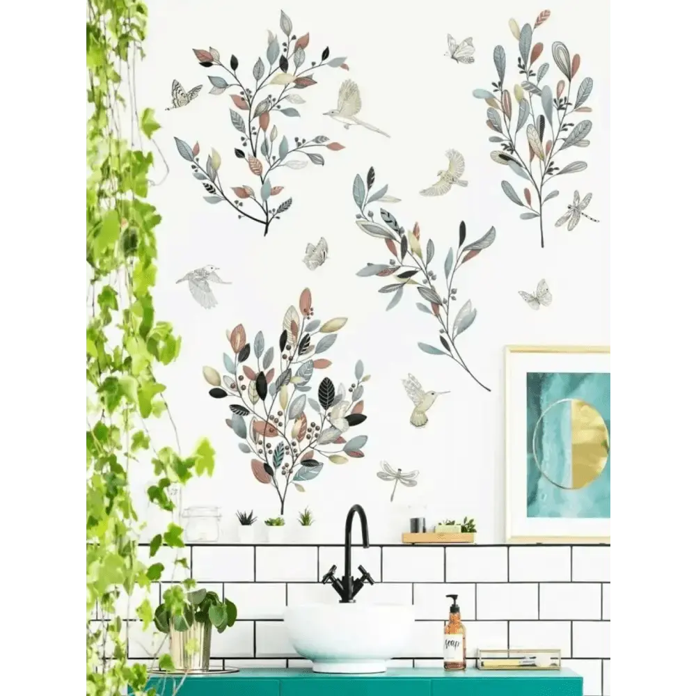 Botanical Branch Wallpaper Sticker Set for Natural Decor - Easy do Wall do