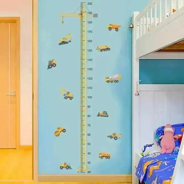Construction Vehicle Height Chart Wall Sticker - Fun Kids’ Decor - Easy do Wall do