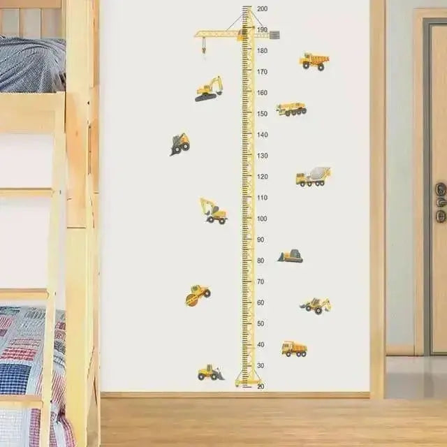 Construction Vehicle Height Chart Wall Sticker - Fun Kids’ Decor - Easy do Wall do