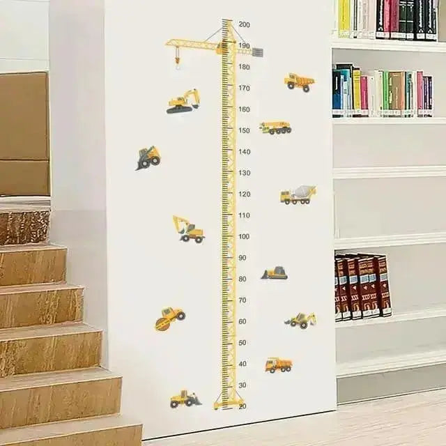 Construction Vehicle Height Chart Wall Sticker - Fun Kids’ Decor - Easy do Wall do