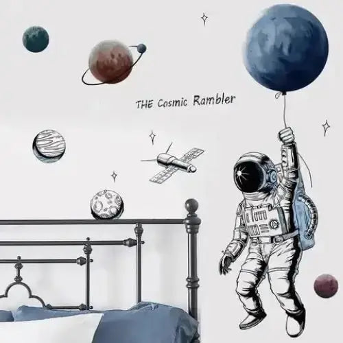 Cosmic Rambler Astronaut Wall Stickers for Inspiring Spaces - Easy do Wall do