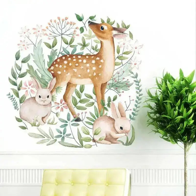 Deer and Bunny Wall Stickers for Charming Home Decor - Easy do Wall do