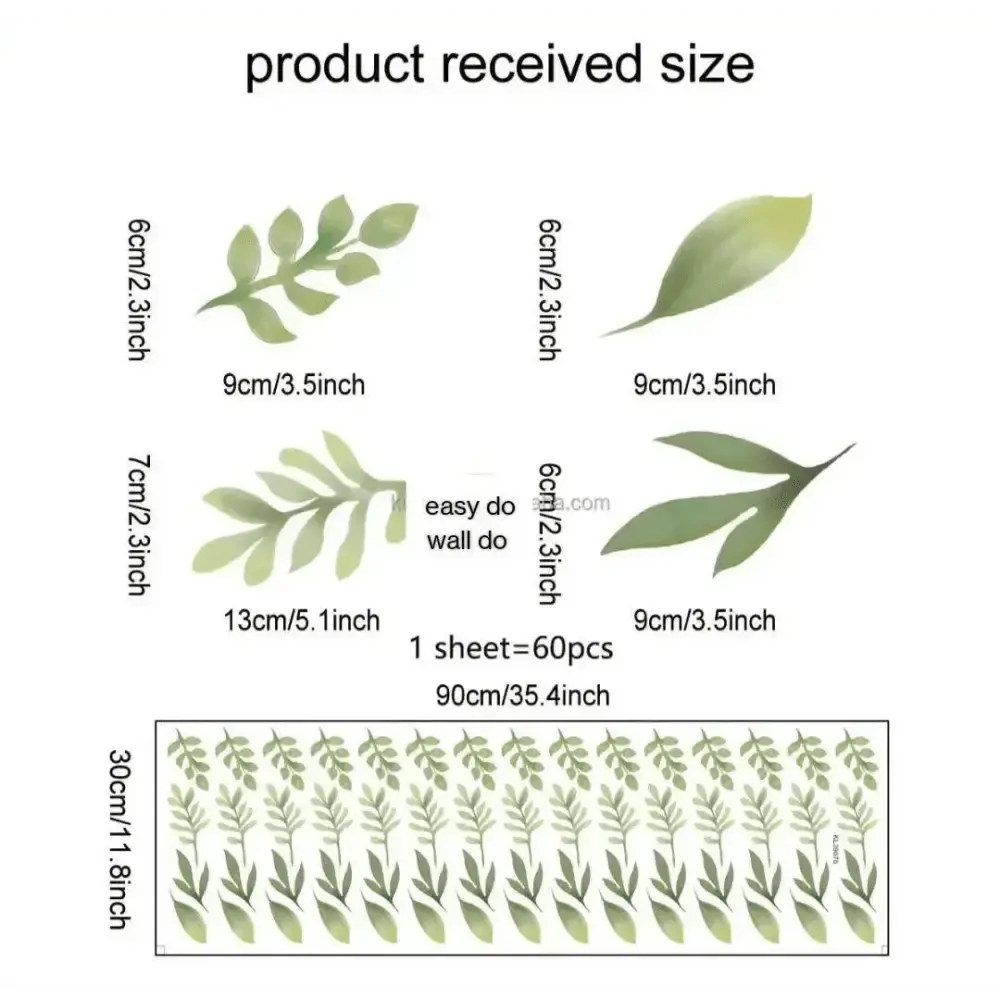 Green Leaves Wall Stickers for Nature - Inspired Spaces - Easy do Wall do