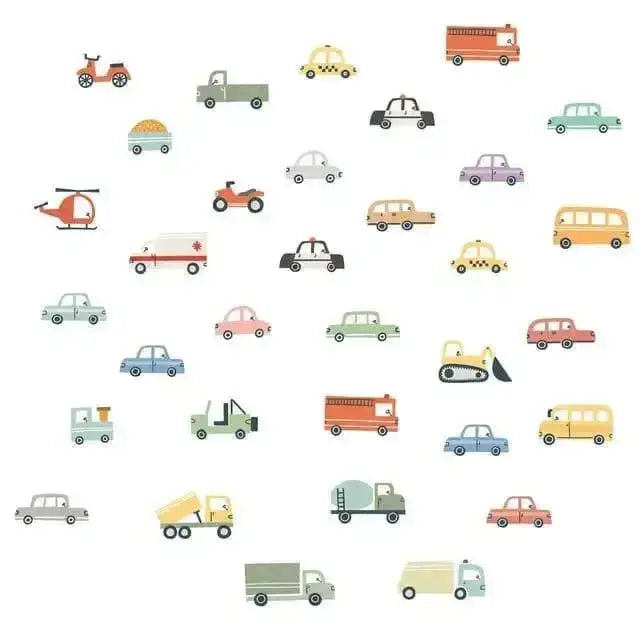 Playful Vehicles Wall Stickers - Fun Kids’ Room Decor - Easy do Wall do