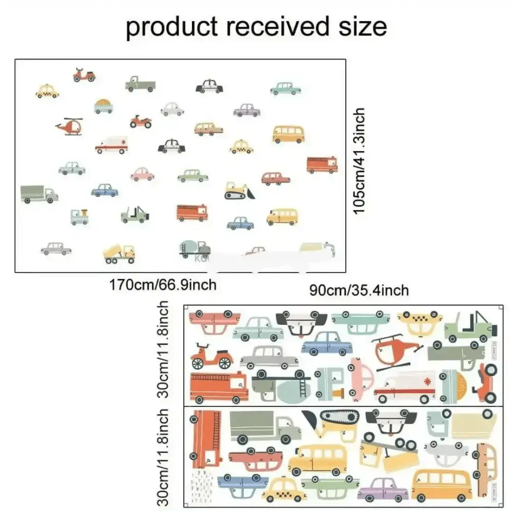 Playful Vehicles Wall Stickers - Fun Kids’ Room Decor - Easy do Wall do