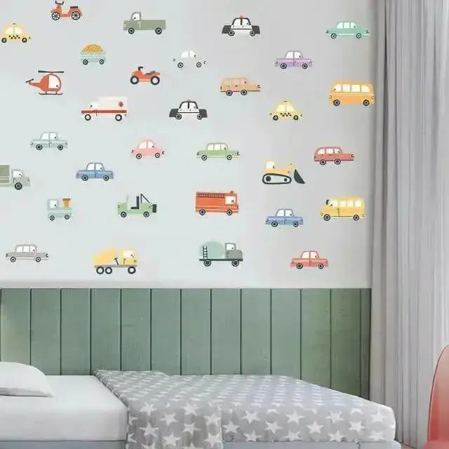 Playful Vehicles Wall Stickers - Fun Kids’ Room Decor - Easy do Wall do