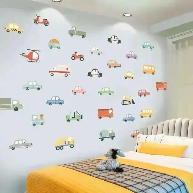 Playful Vehicles Wall Stickers - Fun Kids’ Room Decor - Easy do Wall do
