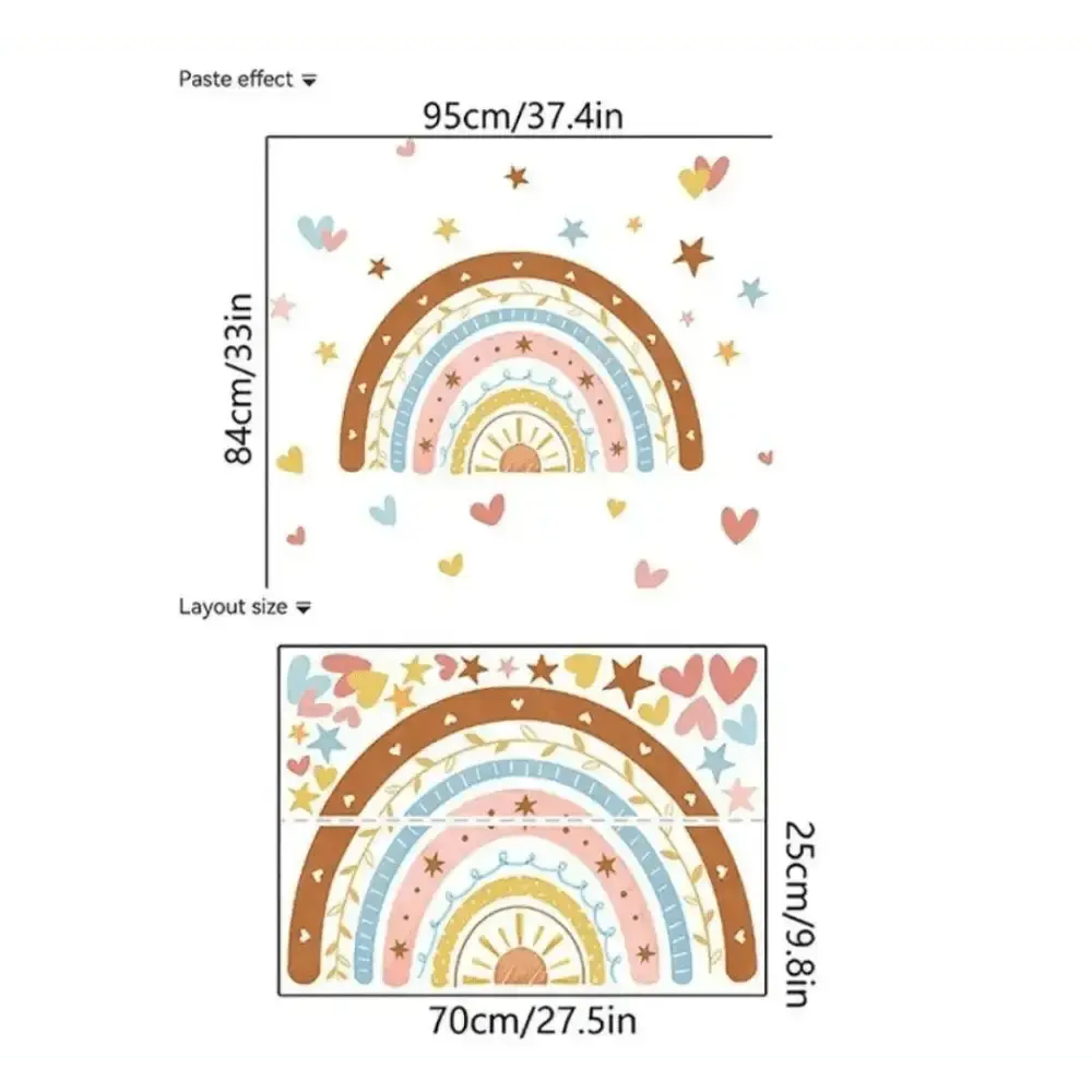 Rainbow Stars and heart Wall Stickers for Kids' Room - Easy do Wall do