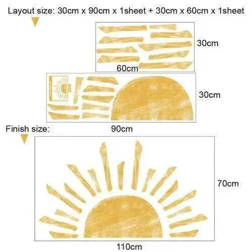 Rising Sun Wall Decal - Elegant and Minimalist Room Decor - Easy do Wall do