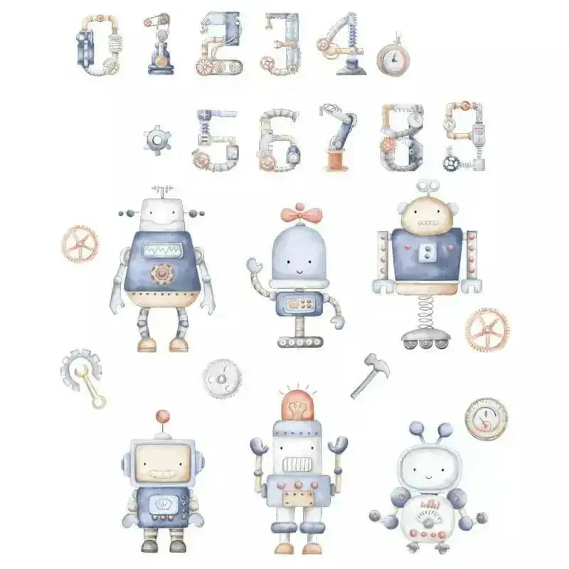 Robot and Numbers Wall Stickers Lebanon - Fun Educational Decor - Easy do Wall do