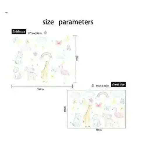 Safari Animal Rainbow Wall Stickers Set - Easy do Wall do