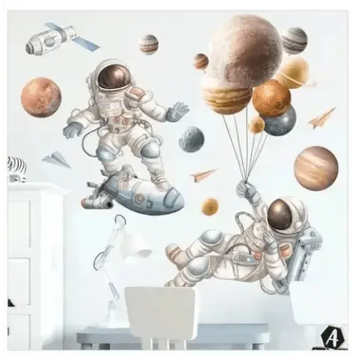 Spaceman Astronaut Wallpaper Stickers - Fun Space Decor - Easy do Wall do