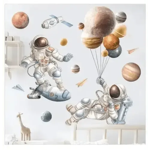 Spaceman Astronaut Wallpaper Stickers - Fun Space Decor - Easy do Wall do