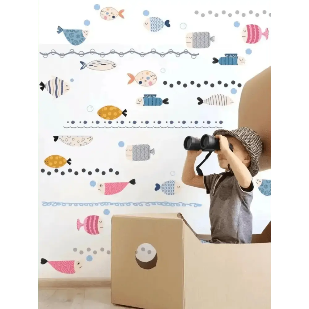 Underwater Fish Frenzy Wall Sticker Set for Vibrant Kids' Rooms - Easy do Wall do