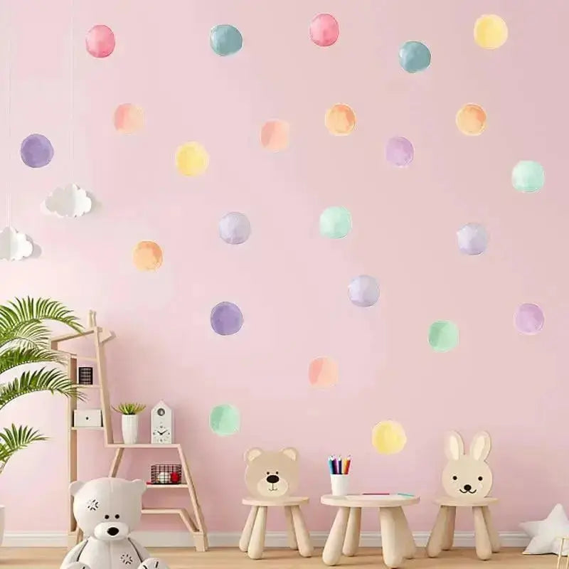Vinyl Colorful Dot Wall Stickers - Fun and Vibrant Room Decor - Easy do Wall do