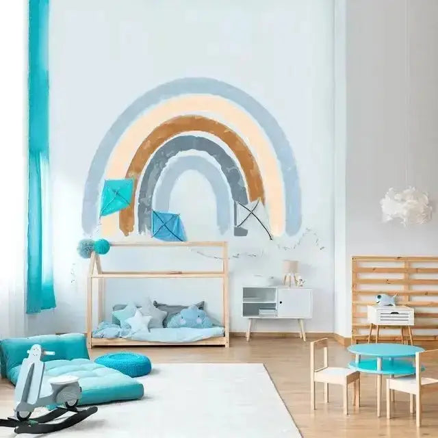 Watercolor Boho Rainbow Wall Decals - Stylish and Serene Room Decor - Easy do Wall do