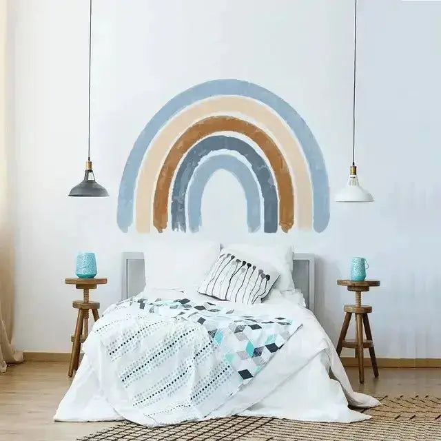 Watercolor Boho Rainbow Wall Decals - Stylish and Serene Room Decor - Easy do Wall do