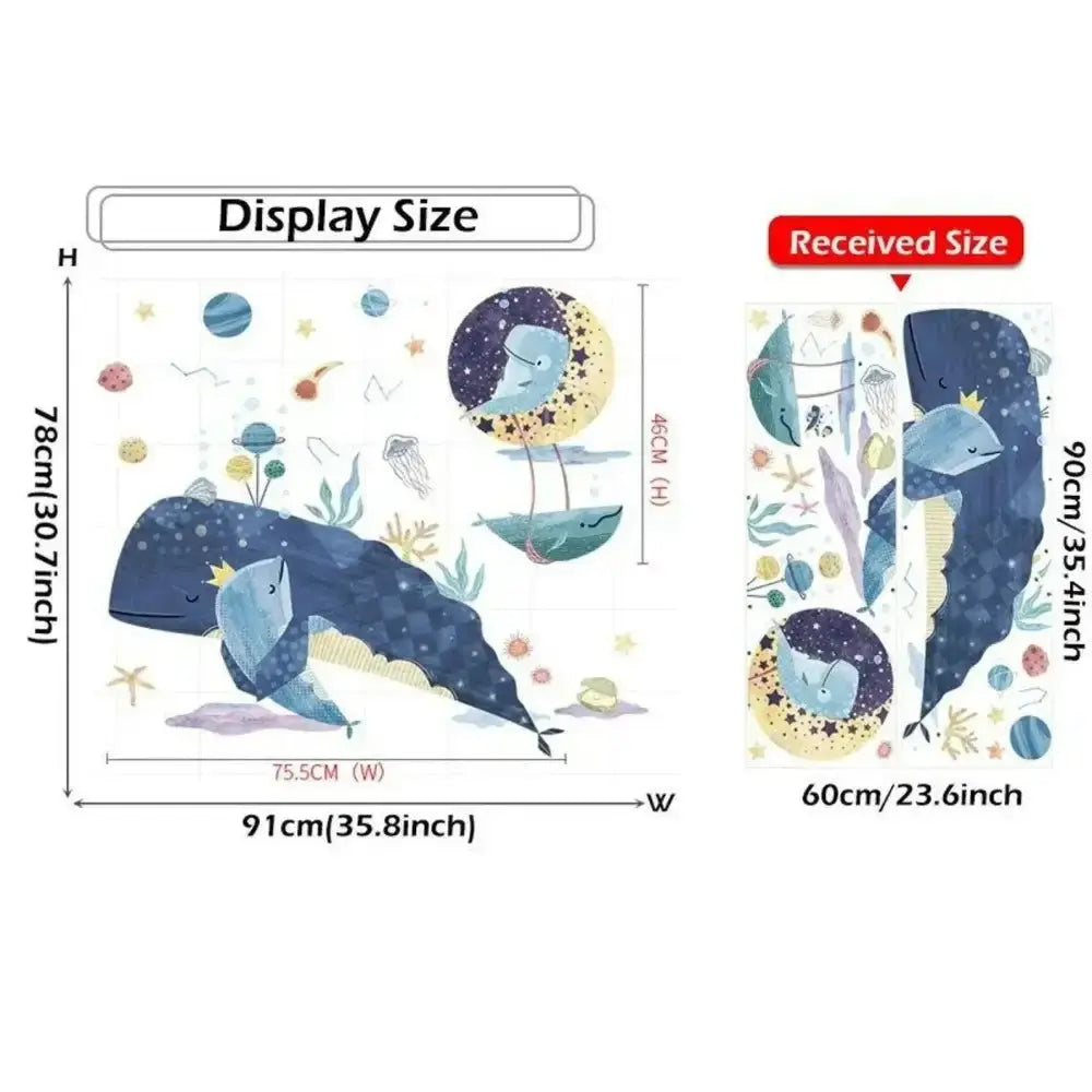 Whale Family Adventure Wall Stickers Set for Kids' Spaces - Easy do Wall do