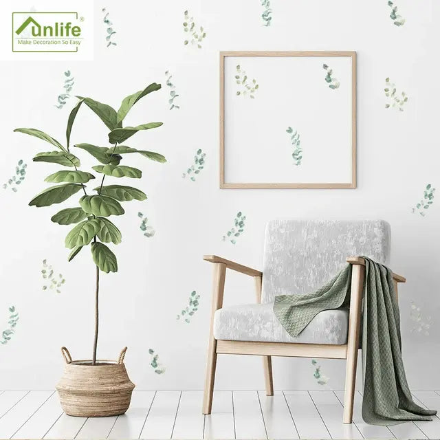 Green Leaf Wall Sticker Set - Pack of 6 Sheets (14 Pieces Total) Easy do Wall do