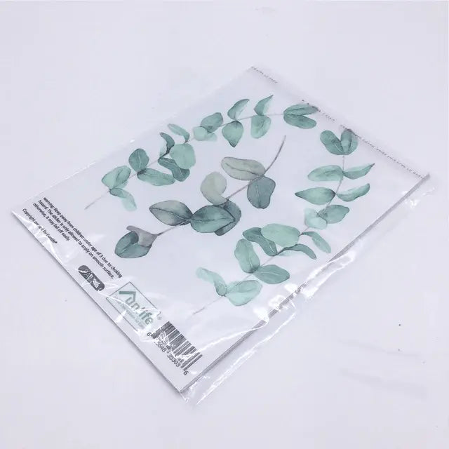 Green Leaf Wall Sticker Set - Pack of 6 Sheets (14 Pieces Total) Easy do Wall do