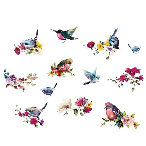 Branches magpie birds flower Easy do Wall do